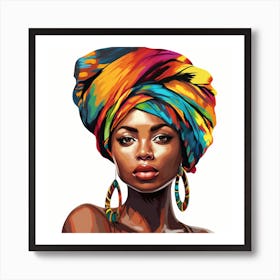 African Woman With Turban 1 Art Print