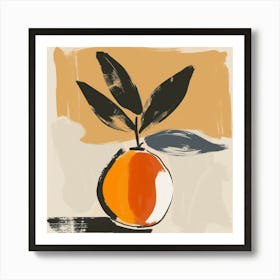 Orange On Muted Background Art Print