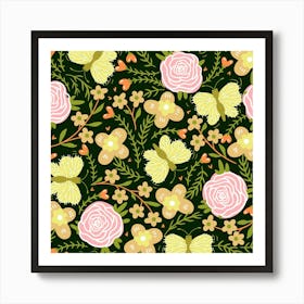 Floral Seamless Pattern Art Print