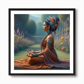 Meditating Woman 6 Art Print