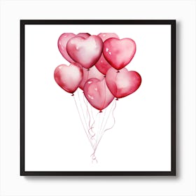 Heart Balloons Art Print