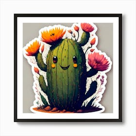 Cactus Sticker Art Print