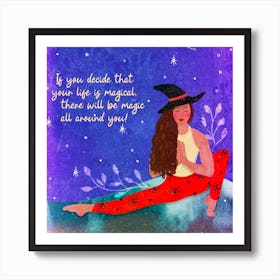 Yoga Witch Magic Art Print