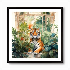 Tiger In The Garden Art Print