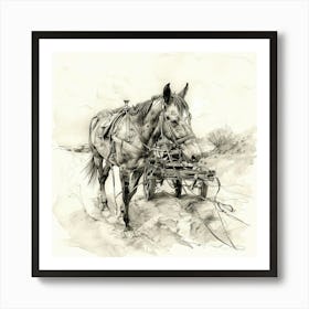 Horse Drawn Wagon Art Print