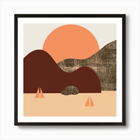  A Sunset Hues the Mountain Landscape Art Print