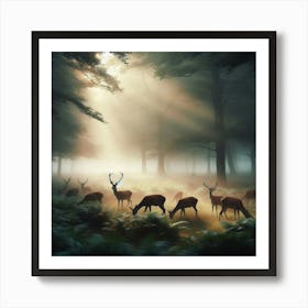 Deer In The Forest 1 Art Print