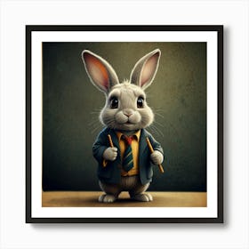 Rabbit In A Suit 7 Art Print