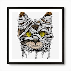 Mummy Cat Funny Cat Mom Cat Dad Halloween Scary Cat Costume 1 Art Print