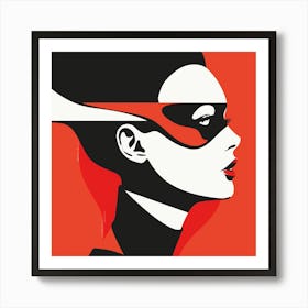 Woman With A Mask Art Print