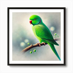 Parrot On A Branch 9 Art Print