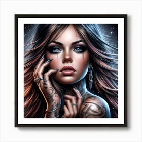 Tattooed Girl 3 Art Print