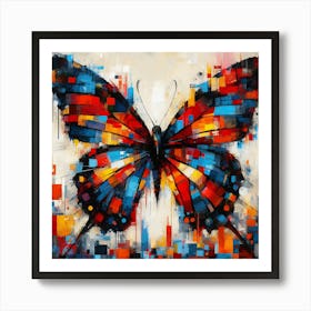 Colourful Modern Abstract Butterfly v5 Art Print