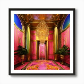 Futuristic Beautiful French Mansion Interior Sitti (19) Art Print