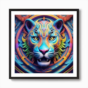 Psychedelic Tiger Art Print