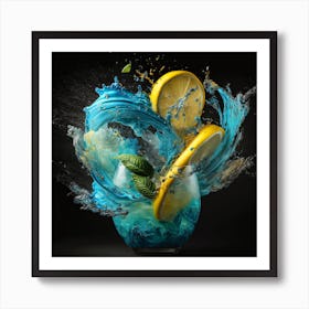 Contemporary Twist, Blue Lagoon Cocktail Art Print