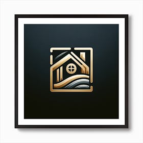 Gold House Logo Design Art Print