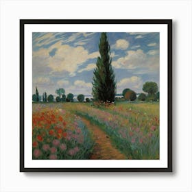 Claude Monet'S Field Of Poppies Art Print