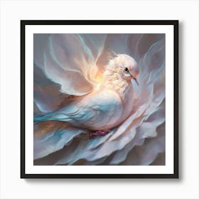 Abstract Painting Of Luminescent Dove Art Print