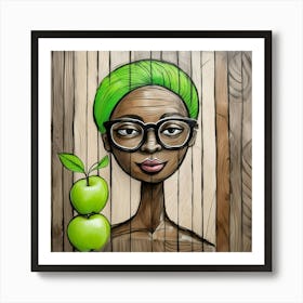 Green Apple - AI Art Print Affiche