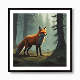 Fox In The Forest 82 Art Print