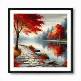 Autumn By The Lake 1 Art Print