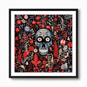 Day Of The Dead Skull 14 Art Print