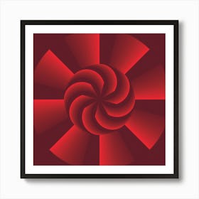 Red Spiral Art Print