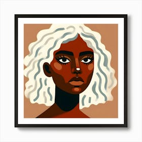 Black Woman With White Hair Portrait Art Print