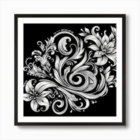 Russian Floral Design 3 Art Print