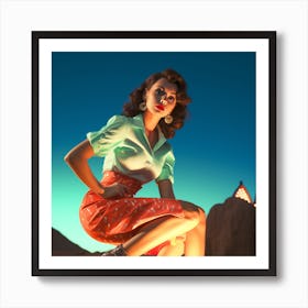 Woman In A Skirt Art Print