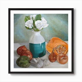 Winter Still Life Square Art Print