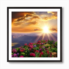 Sunset In The Mountains Art Print