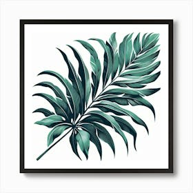 Tropical green palm leaf 7 Art Print