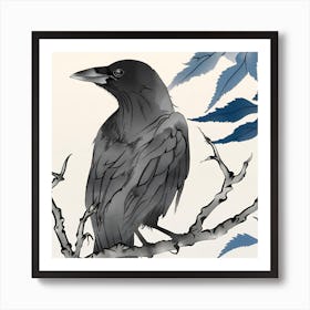 Crow Drawing Art Print