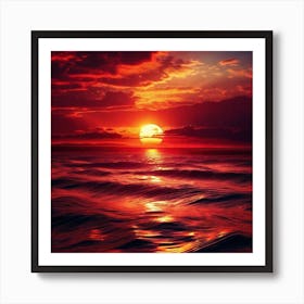 Sunset Over The Ocean 75 Art Print