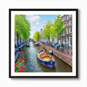 Amsterdam Canals, Netherlands Art Print