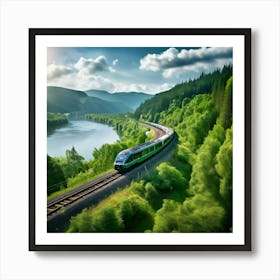 Travel Sky Train Scenery Forest Summer Landscape View Freight Bay Sunlight Green Beautif (11) Art Print