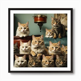 Photoreal Collection Of Cats Kitsch 6 Art Print Art Print