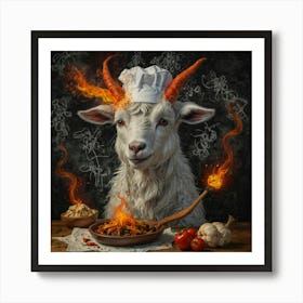 Goat Chef Art Print