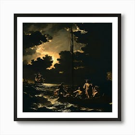 Ship At Sea Art Print