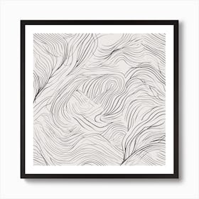 Minimalism Masterpiece, Trace In Line + Fine Gritty Texture + Complementary Pastel Scale + Abstract (2) Art Print