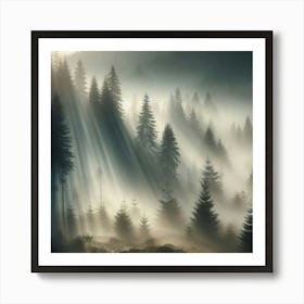 Misty Forest Art Print