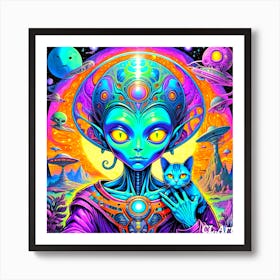 Alien Cat 2 Art Print