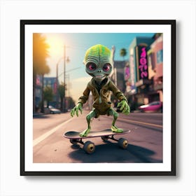 Alien Skate 15 Art Print