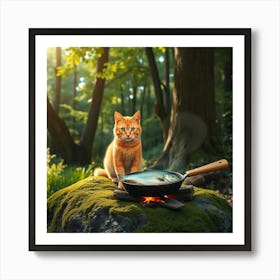 Flux Schnell A Vibrant Orange Tabby Cat With Bright Green Eyes 2 Art Print