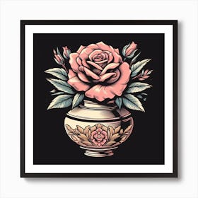 Roses In A Vase 6 Art Print