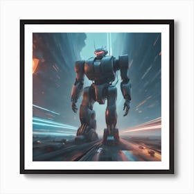 Robot In Space Art Print