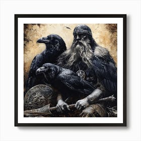 Odin and his Ravens Art Print