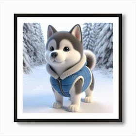 Husky Dog Art Print